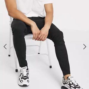 NWOT ASOS DESIGN power stretch chinos in black 38x32